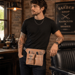 Personalized Multi-Compartment Scissors Comb PU Leather Hairdressing Scissors Waist Bag with Name Daily Use Birthday Gift for Hairstylist Barber
