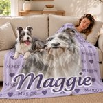 Manta suave personalizada con foto de mascota estilo acuarela nube de palabras y nombre regalo de cumpleaños para amantes de mascotas