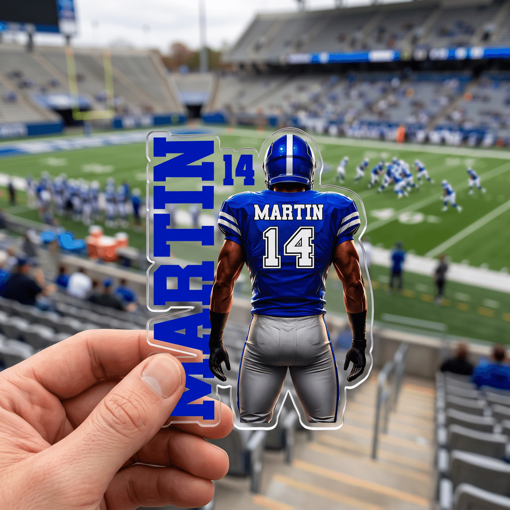 Personalised American Football Player Shirt Acrylic Magnetic Fridge Magnet with Name and Number Home Decor Game Day Birthday Gift for American Football Player Lover 4