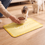 Personalized Retro Minimalist Color-Block Pet Feeding Mat with Name Pet Supplies Birthday Holiday Gift for Pet Owners