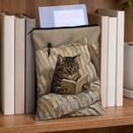 Personalized Oil Painting Style Pet Photo Book Sleeve Cover with Name Zipper and Front Pocket Daily Use Birthday Gift for Pet Lover Bookworms