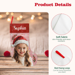 Personalized Santa Hat Oil Painting Photo Multicolor Christmas Stocking with Name Home Decoration Christmas Gift for Kid Family 7