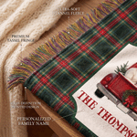 Personalised 3D-Effect Artwork Photo Pickup Lorry Plaid Blanket with Tassels and Family Surname Soft Home Decor Christmas Gift for Family Friend 7