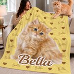 Manta suave personalizada con foto de mascota estilo acuarela nube de palabras y nombre regalo de cumpleaños para amantes de mascotas