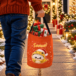 Bolso tipo cubo con luz LED, con diseño personalizado de dinosaurios y temática navideña, ideal como regalo de Navidad para niños y toda la familia