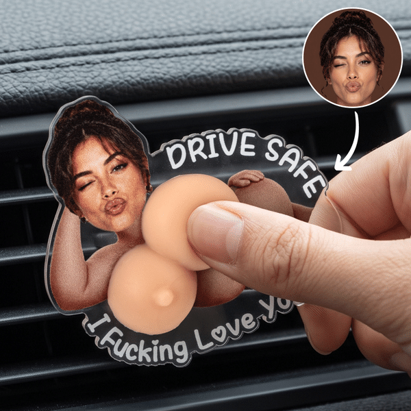 Personalized I Fucking Love You Funny Bikini Squishy Car Vent Clip with Photo Birthday Anniversary Valentine's Day Gift for Couples Boyfriend
