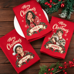 Personalised Vintage American Style Portrait 100% Cotton Red Napkin with Name Table Decor Christmas Party Gift for Family Friends 2
