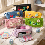 Personalised Multicolour Flannel Large Capacity Crochet Hook Organiser with Name Birthday Christmas Mother's Day Gift for Grandmother Crochet Enthusiasts 2