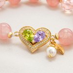 Gepersonaliseerde armband van sterlingzilver met geboortestenen en hartvormige helende kristallen, met parelhanger – Sierlijke sieraden als verjaardags- of jubileumcadeau voor moeder of echtgenote 4