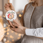 Personalised Merry Christmas Footprint Round Ceramic Ornament with Title and Year Tree Decor Christmas Baptism Gift for Baby Kids 8
