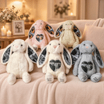 Personalized Cute Bunny Ear Photo Plush Toy with Text Daily Use Birthday Christmas Gift for Couple Kid Friend