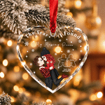 Personalized Puzzle Snowflake Cartoon Character Acrylic Glass Ornament with Name and Year Christmas Gift for Newlywed Couple Family 1
