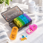 Personalised Daisy Pill Portable Weekly Pill Organiser Box with Name Healthcare Travel Storage Birthday Gift for Patient Traveller