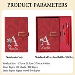Personalised Pearl Effect Birth Flower Name PU Leather A5 Notebook with Pen and Gift Box Appreciation Birthday Gift for Teachers Colleagues