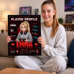 Personalized Player Profile Cartoon Photo Character Canvas Prints with Name Home Decor Ship from USA Game Night Birthday Gift for Kids Gamers