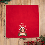 Personalised Vintage American Style Portrait 100% Cotton Red Napkin with Name Table Decor Christmas Party Gift for Family Friends 8