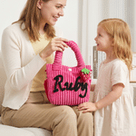 Bolso bandolera ligero de pana con parche personalizado de un animalito con flores, con nombre; ideal para el día a día y como regalo de cumpleaños para niñas 7