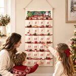 Gepersonaliseerde feestelijke kerstman- en engelen-adventskalender, kerstversieringen, cadeau voor het gezin en kinderen
