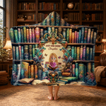 Personalized Reading Cartoon Character Soft Throw Hooded Blanket with Name Home Decor Birthday Gift for Bookworms Readers 1