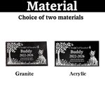 Personalized Pet Photo Acrylic Plaque Granite Garden Stone with Name and Year Memorial Sympathy Gift for Pet Owners