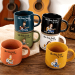 Personalized The Song Inside My Heart Guitar Cartoon Character 12 oz Ceramic Mug with Name and Title Daily Use Birthday Gift for Guitar Lover