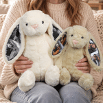 Personalized Cute Bunny Ear Photo Plush Toy with Text Daily Use Birthday Christmas Gift for Couple Kid Friend