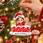 Décoration de Noël en acrylique personnalisée avec effet 3D, représentant un personnage de dessin animé, avec photo, nom, année et texte. Décoration pour sapin de Noël, cadeau de Noël pour la famille et les amis