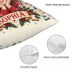 Funda de cojín mullida personalizada con motivo navideño de estilo retro y nombre; decoración para el hogar; regalo de Navidad para familiares y amigos