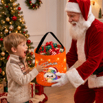 Bolso tipo cubo con luz LED, con diseño personalizado de dinosaurios y temática navideña, ideal como regalo de Navidad para niños y toda la familia
