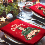 Personalised Vintage American Style Portrait 100% Cotton Red Napkin with Name Table Decor Christmas Party Gift for Family Friends 3