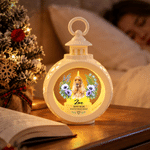Lanterna a LED personalizzata con foto del proprio animale domestico e fiori, candela senza fiamma, luce notturna, con nome e testo: regalo commemorativo e di cordoglio per la perdita di un animale domestico, dedicato ai proprietari e agli amanti degli animali