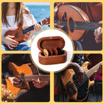 Personalised Guitar Pattern Wooden Guitar Pick and Magnetic Storage Case with Engraved Name Music Accessories Birthday Gift for Guitar Player