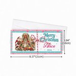 Personalized Christmas Elements Initial Money Holder Card Wallet with Name Year and Envelope Christmas Party Gift for Family Kids