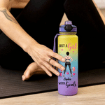 Personalized Fitness Girl Graphic Motivational Quote BPA-Free 32 oz Water Bottle with Flip-Top Lid and Time Markers Birthday Gift for Fitness Women 5
