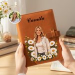 Personalised Muticolor Character Portrait Birth Flower Notebook with Name Birthday Mother's Day Gifts for Readers Women