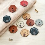 Lot de 10 étiquettes en cuir PU personnalisées avec texte et  icône - Icône cartoon - Cadeau d'anniversaire pour passionnés de tricot