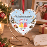 Personlig «True Friends Are Like Sea Glass»-hjerteformet, rund julepynt med navn – julegave til bestevenner 5