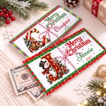 Personalized Christmas Elements Initial Money Holder Card Wallet with Name Year and Envelope Christmas Party Gift for Family Kids