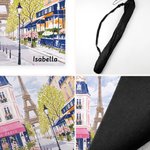 Tapis de mah-jong antidérapant en caoutchouc personnalisé, orné d'une fleur et de la Tour Eiffel à Paris, avec prénom : cadeau idéal pour les soirées de jeu des amateurs et joueurs de mah-jong