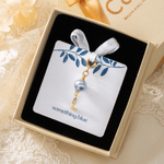 Personalised Bling Something Blue Pearl Bouquet Charm with Initial and Card Wedding Bridal Shower Bridesmaid Proposal Gift for Bridesmaid Bride