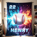 Personalised Sports Pattern Warm Cosy Softs Throw Blanket with Name Bedroom Decor Travel Use Birthday Christmas Gift for Sports Lovers Kids 1