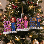 Personalised Cartoon Character The Year I Become a Nurse Acrylic Ornament with Name and Year Christmas Nurse Graduation Gift for Healthcare Workers 2