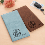 Personalised Jesus The Way The Truth The Life Cross PU Leather Car Registration Holder with Name New Car Religious Gift for Christian Car Owner 1