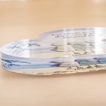 Personalized 3D-Effect Artwork Sea Glass Inspired Beach Heart-Shaped Acrylic Plaque with Text Birthday Friendship Gift for Sisters Friends Bestie