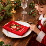 Personalised Absorb Water Snowflake Star Cartoon Character 100% Cotton Napkin with Name Christmas Dinner Gift for Kid Family Friend