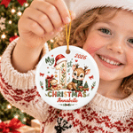 Personalised Cute Reindeer My 1st Christmas Design Ceramic Ornament with Name and Year Christmas Tree Decor Christmas Gift for Newborns
