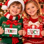 Personalised Cute Christmas Letter Waterproof Stickers with Name Gift Decor Christmas Gift for Kids Friends