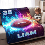 Personalised Sports Pattern Warm Cosy Softs Throw Blanket with Name Bedroom Decor Travel Use Birthday Christmas Gift for Sports Lovers Kids 6
