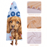 Personalised Comic Style Cartoon Pet Photo Heart Pattern  Hoodie Blanket with Name Home Decor Birthday Christmas Gift for Pet Lover