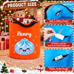 Personalised Multicolour Cute Christmas Glittering Dumpling LED Light Bucket Bag with Name Christmas Party Gift for Kids